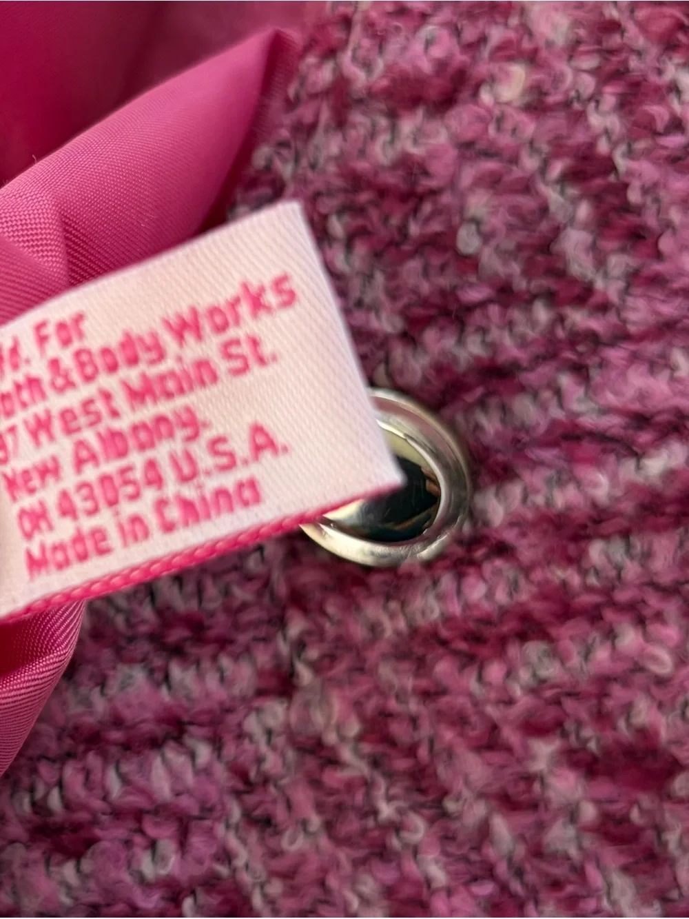 American Girl x Bath and Body Works Pink Tweed Cosmetic Bag with Metallic Trim